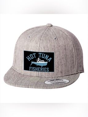 The Classic Grey Hat with Light Blue 'Hot Tuna Fisheries' Patch